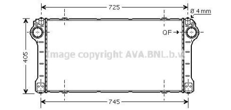 AVA TOYOTA Інтеркулер AURIS 2.0, 2.2 D-4D 06-, AVENSIS 2.0, 2.2 D-4D 08- AVA COOLING TO4565