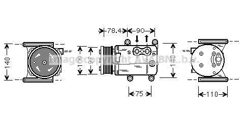 AVA JAGUAR Компресор S-TYPE II 99-, X-TYPE I 01- AVA COOLING JRAK025 (фото 1)