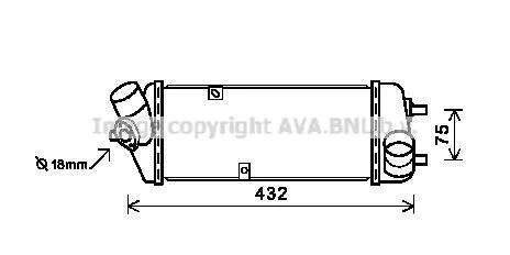 AVA HYUNDAI Інтеркулер ACCENT III 1.5 05-, KIA AVA COOLING HY4235 (фото 1)