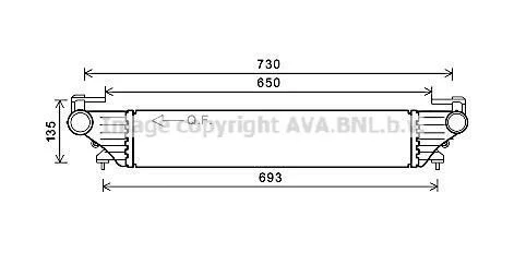 AVA FIAT Інтеркулер 500L 0.9, 1.3, 1.4 12-, TIPO 1.3, 1.4 16- AVA COOLING FT4415 (фото 1)