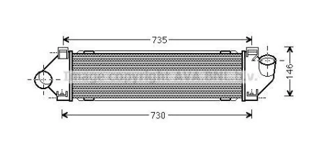 AVA FORD Інтеркулер C-Max, Focus II,III, Galaxy, Kuga I,II, Mondeo IV, S-Max 1.6/2.0TDCi, Volvo S60 II, S80 II, V70 III AVA COOLING FDA4480