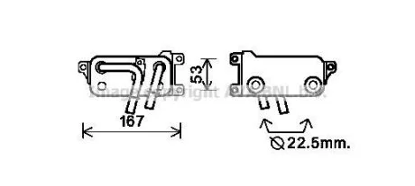 AVA BMW Оливний радіатор (без корпуса) 5 E60, 7 E65 2.0/5.0 AVA COOLING BW3401