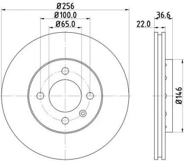 HELLA PRO HIGH CARBON VW диск гальмівний передн. Up, Load, Skoda Citigo, Seat 11- HELLA PAGID 8DD 355 129441