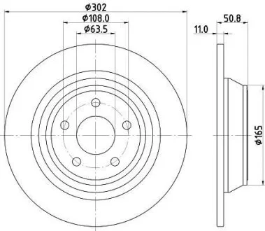 HELLA PRO FORD диск гальм. задн. Mondeo 14- HELLA PAGID 8DD 355 122451