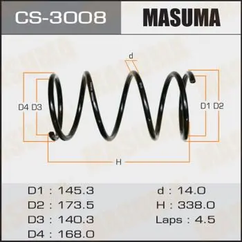 Пружина подвески MASUMA CS3008 (фото 1)