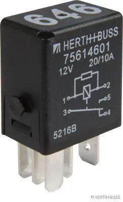 Реле 10A, 20A 12V Audi, SEAT, Skoda, VW (вир-во Elparts) HERTH+BUSS 75614601 (фото 1)