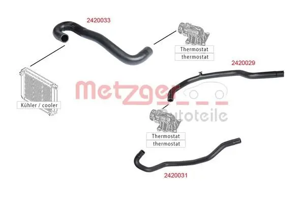 Патрубок системи охолодження гумовий METZGER 2420029 (фото 1)
