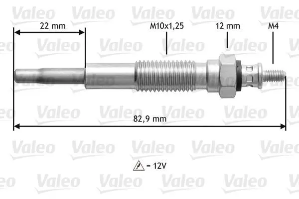 MAZDA свічка розжарювання 626 2,0 KIA 2,0/2,7 SUZUKI 2,0TD VALEO 345148 (фото 1)