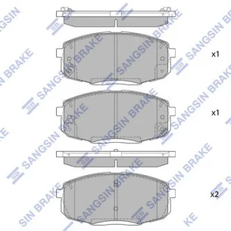 Комплект гальмівних накладок, дискове гальмо Hi-Q (SANGSIN) SP4098