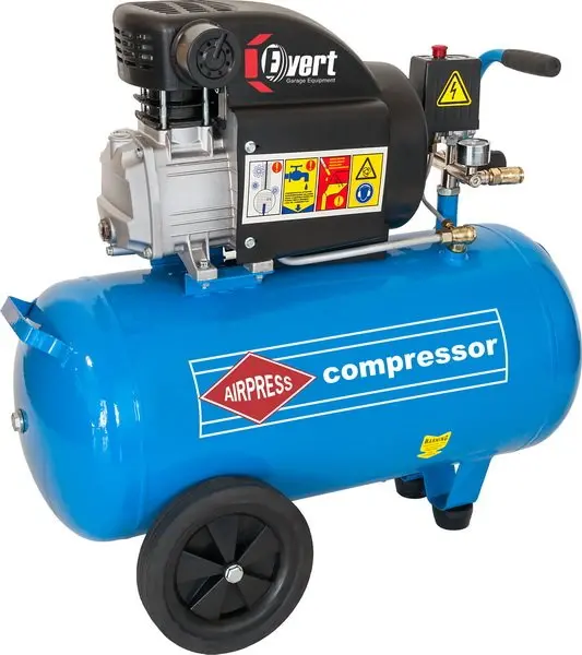 Компресор (en) piston, 1,8 кВт 230В 8 Бар, ефективність: 325л/хв, ємність бака: 50L, кількість поршнів: 1шт EVERT EVERT32550 (фото 1)