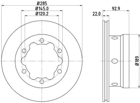 HELLA PRO HIGH CARBON DB диск гальмівний задн. (вентил.) Sprinter 95-06 VW LT 96- HELLA PAGID 8DD 355 127351
