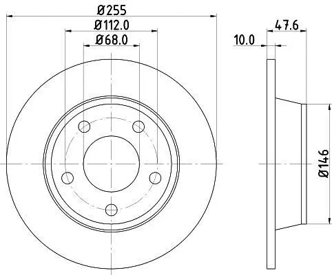 HELLA PRO AUDI диск гальмівний задній A6/A6 avant Quattro -05 HELLA PAGID 8DD 355 109091 (фото 1)