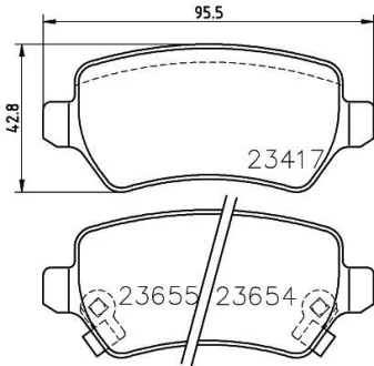 HELLA OPEL Гальмівні колодки задн. Astra G/H, Combo II, Zafira HELLA PAGID 8DB 355 018781