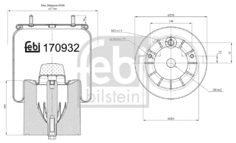 Подушка амортизуюча FEBI BILSTEIN 170932
