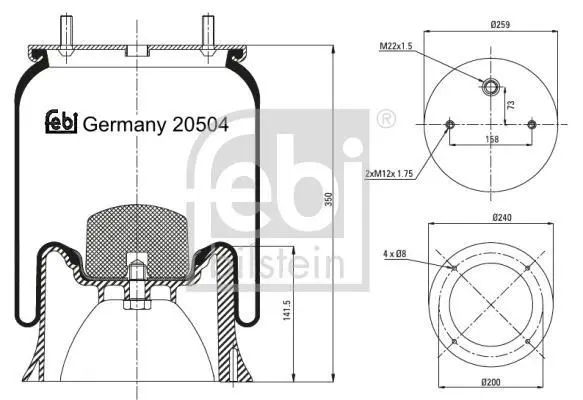 Подушка амортизуюча FEBI BILSTEIN 20504 (фото 1)