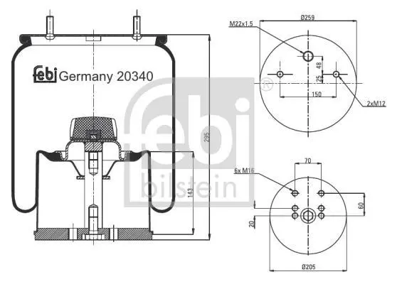 Подушка амортизуюча FEBI BILSTEIN 20340 (фото 1)