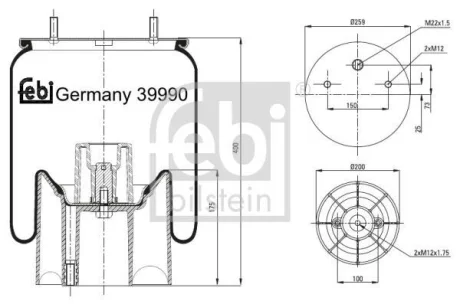 Подушка амортизуюча FEBI BILSTEIN 39990