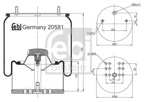Подушка амортизуюча FEBI BILSTEIN 20581