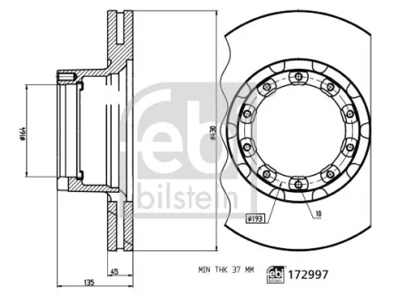 Гальмiвний диск FEBI BILSTEIN 172997