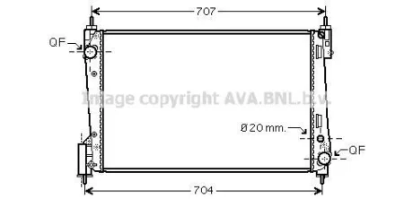 AVA FIAT Радіатор системи охолодження двигуна PUNTO 1.3 D 08- AVA COOLING FTA2400