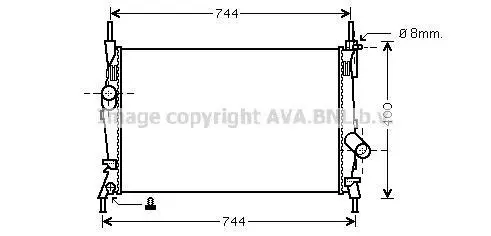 AVA FORD Радіатор системи охолодження двигуна TRANSIT TOURNEO 2.0 00- AVA COOLING FD2403 (фото 1)