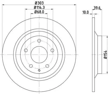 Диск гальмівний з покриттям PRO; задн. HELLA PAGID 8DD355118541