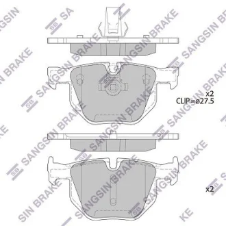 Комплект гальмівних накладок, дискове гальмо Hi-Q (SANGSIN) SP2158