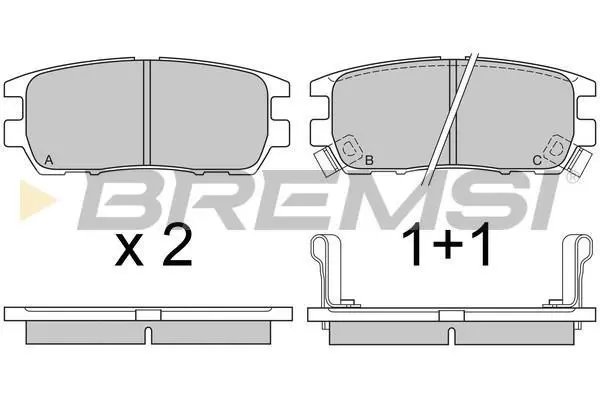 Гальмівні колодки зад. Pajero II/L400 90-05 (107.8x43.8x14) BREMSI BP2574 (фото 1)