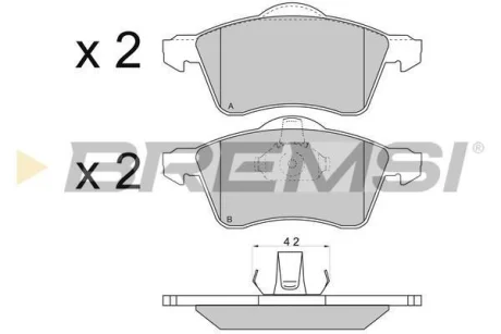 Гальмівні колодки пер. T4 2.5TDI 96-03 (R15) (ATE) BREMSI BP2723