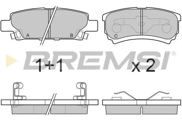 Гальмівні колодки зад. Caliber 06-/Lancer 00-/Outlander 01-12 (Akebono) BREMSI BP3106 (фото 1)