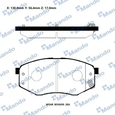 Гальмівні колодки до дисків MANDO RMPH44 (фото 1)